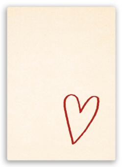 duurzame postkaart met een rood hartje 